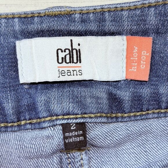 CABI Hi-Low Crop Jeans Size 2 Raw Hem Stretch Cropped Style #6070 - Picture 3 of 16